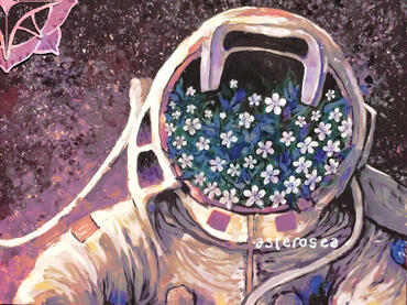Asternaut, 1st place winning acrylic, 2025